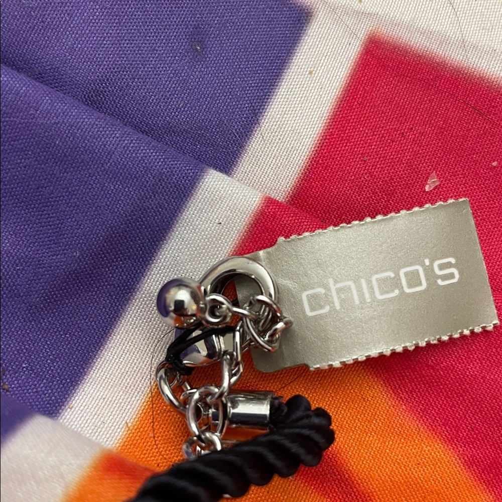 Chico's Silver and Black Tassel Necklace - Picture 3 of 4
